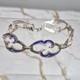 Vintage Arezo Italy 800 Silver Blue Enamel Swirl Link Toggle Bracelet 7.75