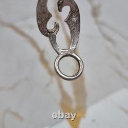 Vintage Arezo Italy 800 Silver Blue Enamel Swirl Link Toggle Bracelet 7.75