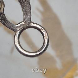 Vintage Arezo Italy 800 Silver Blue Enamel Swirl Link Toggle Bracelet 7.75
