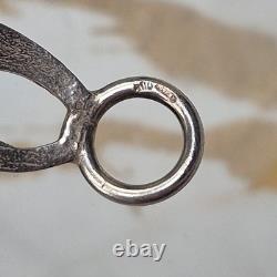 Vintage Arezo Italy 800 Silver Blue Enamel Swirl Link Toggle Bracelet 7.75