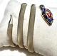 Vintage Art Deco Blue & Red Enamel Sterling Silver Mesh Snake Wrap Bracelet