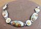Vintage Art Deco Sterling Silver Orange Blue Enamel Wild Flowers Bracelet #268