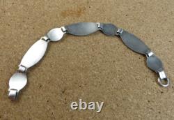 Vintage Art Deco Sterling Silver Orange Blue Enamel Wild Flowers Bracelet #268