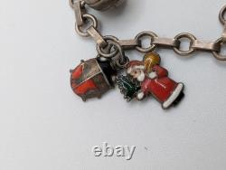 Vintage Austrian 900 Silver Glücksbringer 1939 Lucky Charm Bracelet Coral Pig 7