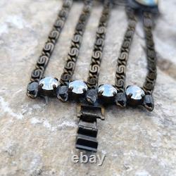 Vintage Beautiful Rare find Bracelet Dogs Lowers pink blue crystal dogs enamel r