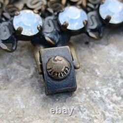 Vintage Beautiful Rare find Bracelet Dogs Lowers pink blue crystal dogs enamel r