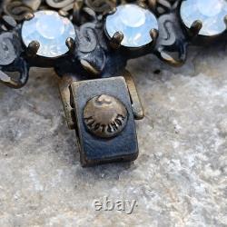 Vintage Beautiful Rare find Bracelet Dogs Lowers pink blue crystal dogs enamel r