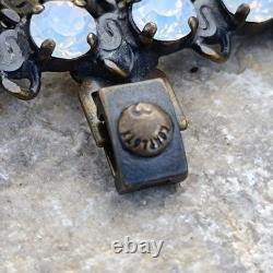 Vintage Beautiful Rare find Bracelet Dogs Lowers pink blue crystal dogs enamel r