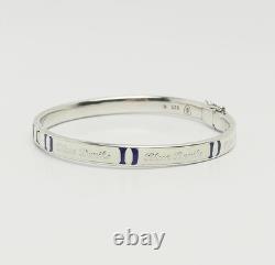 Vintage Blue Devils white enamel sterling silver bracelet Duke