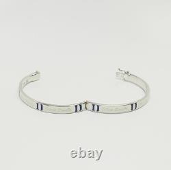 Vintage Blue Devils white enamel sterling silver bracelet Duke