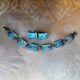 Vintage Blue Guilloche Enamel Pink Roses Link 925 Bracelet Earrings Set