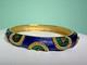 Vintage Boucher Paris Enamel Bangle Bracelet Blue Green French Couture