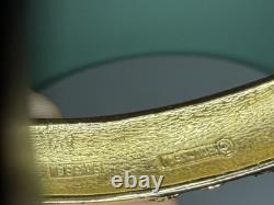 Vintage Boucher Paris Enamel Bangle Bracelet Blue Green French Couture