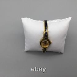 Vintage Bucherer Ladies Watch 18mm Manual Wind Blue Enamel Bracelet 5.5