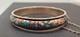 Vintage Champleve/closinne Silver Bangle Gold Tone Enamel Blue Birds & Flowers