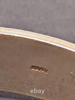 Vintage Champleve/Closinne Silver Bangle Gold Tone Enamel Blue Birds & Flowers