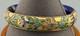 Vintage Chinese Cloisonn&eacute; Enamel Hinged Bangle Bracelet Blue Interior Brass 43g