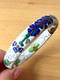 Vintage Chinese Cloisonn&eacute; Enamel Hinged Bangle Bracelet White Blue Green Floral