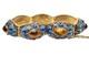 Vintage Chinese Gilt Silver Enamel & Tigers Eye Mesh Filigree Bracelet Nice