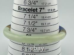 Vintage Chinese Jade & Cloisonné Enamel Bangle Bracelet 8? Blue Floral 1970s