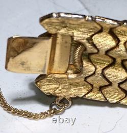 Vintage Coro Enamel Snake Bracelet Gold Tone Green Blue 1950s