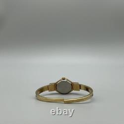Vintage Crisson Womens Watch 18mm White Dial Blue Enamel Gold Tone Manual Swiss