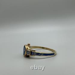 Vintage Crisson Womens Watch 18mm White Dial Blue Enamel Gold Tone Manual Swiss