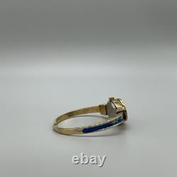 Vintage Crisson Womens Watch 18mm White Dial Blue Enamel Gold Tone Manual Swiss