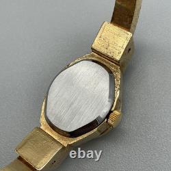 Vintage Crisson Womens Watch 18mm White Dial Blue Enamel Gold Tone Manual Swiss