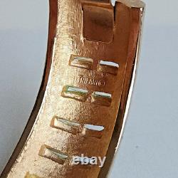 Vintage Crown Trifari Gold-Tone Basket Weave Bangle Bracelet Fits 6-6.5 Wrist