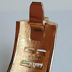 Vintage Crown Trifari Gold-Tone Basket Weave Bangle Bracelet Fits 6-6.5 Wrist