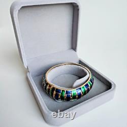 Vintage Crown Trifari Gold-Tone Basket Weave Bangle Bracelet Fits 6-6.5 Wrist