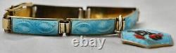 Vintage David Andersen Enamel Sterling Aquarius Charm on Aksel Holmsen Bracelet
