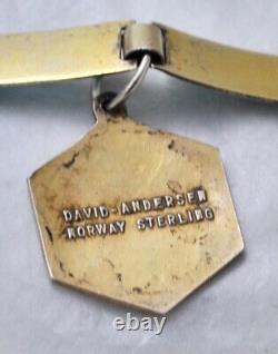 Vintage David Andersen Enamel Sterling Aquarius Charm on Aksel Holmsen Bracelet