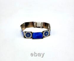 Vintage David Andersen Guilloche Enamel Gilt Sterling Bracelet
