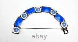 Vintage David Andersen Guilloche Enamel Gilt Sterling Bracelet