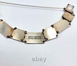 Vintage David Andersen Guilloche Enamel Gilt Sterling Bracelet