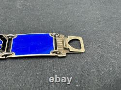 Vintage David Andersen Norway Sterling Silver Guilloche Enamel Bracelet, 7 3/4