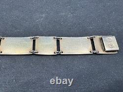 Vintage David Andersen Norway Sterling Silver Guilloche Enamel Bracelet, 7 3/4