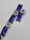 Vintage David Andersen Sterling Silver Blue Guilloche Enamel Floral Bracelet
