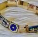 Vintage David Andersen Sterling Silver Blue White Enamel Scene Bracelet Norway