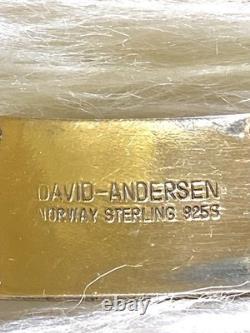 Vintage David Andersen Sterling Silver Blue White Enamel Scene Bracelet Norway