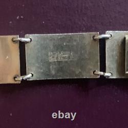 Vintage David Anderson Norway Sterling Silver Guilloche Enamel Bracelet 7