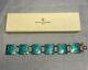 Vintage David Anderson Sterling Withturquoise Enamel Scenic Bracelet Norway 47.3g