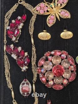 Vintage Designer Jewelry Lot Corocraft, Trifari, Weiss, KJL, Chr. Dior