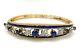 Vintage Diamond, Sapphire And Enamel Bangle Bracelet In14k Gold- Hm1123sb