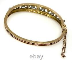 Vintage Diamond, Sapphire and Enamel Bangle Bracelet in14k Gold- HM1123SB