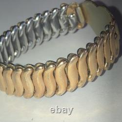 Vintage Disney Snow White Blue Enamel Sweetheart Expandable Gold Filled Bracelet