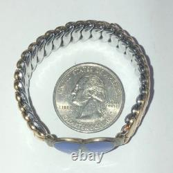 Vintage Disney Snow White Blue Enamel Sweetheart Expandable Gold Filled Bracelet