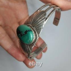 Vintage Elegant Mexico Sterling Silver 925 Turquoise Bead Bracelet, Mexico Cuff